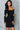 Black V-Neck Fitted Pleated Dress Secondary image