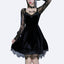 Durable Lace Plunging Neckline Mini Dress Black / S