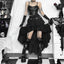 Steampunk Ruffle High Low Skirt black / XS