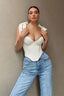 Halterneck Satin Corset-Style Tank Top with Lace-Up Details