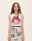 Printed Cropped Sleeveless Tank Top