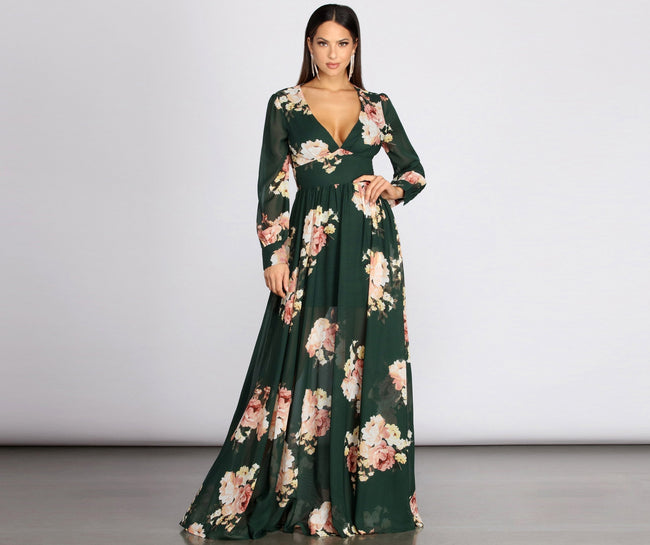 Irina Floral Chiffon A-Line Dress - Lady Occasions Main image