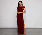 Rylee Formal Off the Shoulder Crepe Dress - Lady Occasions