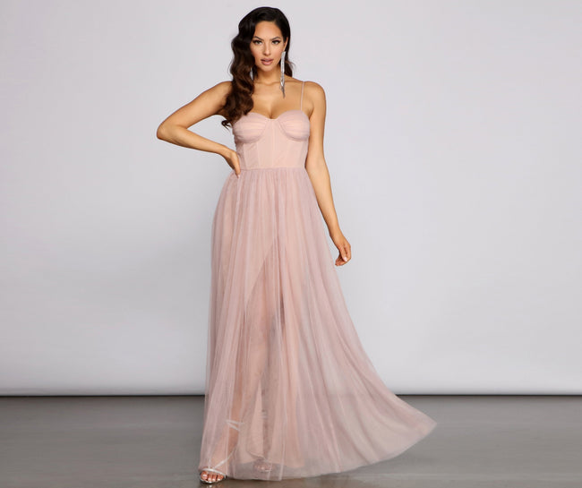 Estelle Formal High Slit A-Line Dress - Lady Occasions Main image