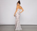 A-Line Evening Dress with Sequin Detail
