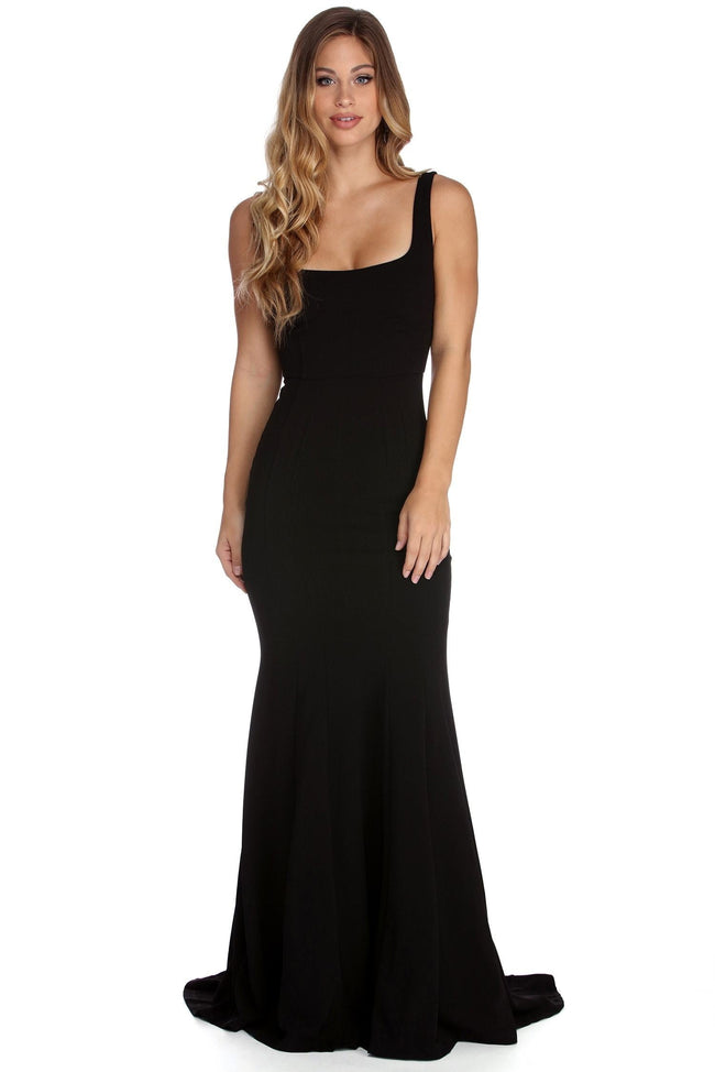 Leyla Formal Crepe Mermaid Dress - Lady Occasions Main image