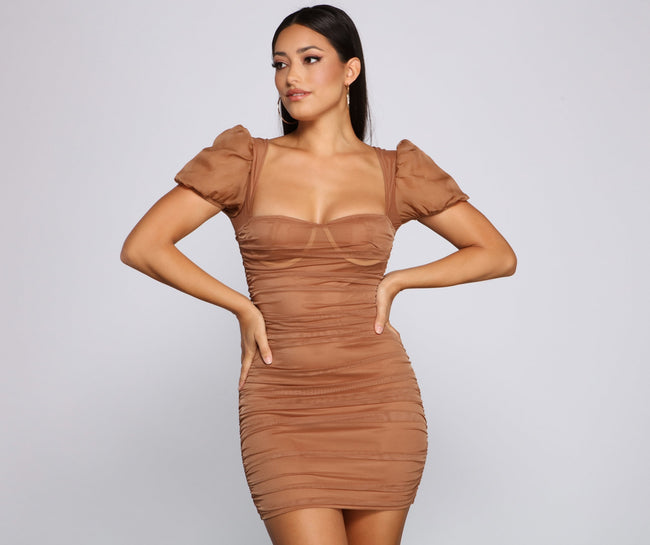 Stylish Influence Ruched Mini Dress - Lady Occasions Main image