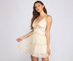 Sweet And Flirty Chiffon Mini Dress - Lady Occasions