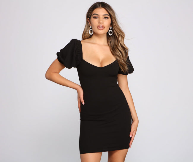 Major Knockout Puff Sleeve Bodycon - Lady Occasions Main image