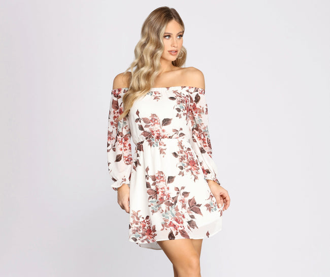 Fresh Start Floral Off Shoulder Dress - Lady Occasions Main image