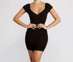 Easy Does It Puff Sleeve Ruched Mini Dress - Lady Occasions