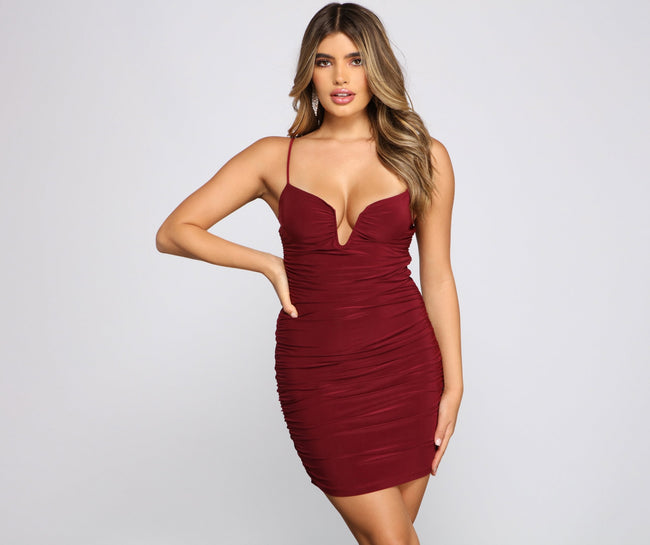 Hearts Racing Ruched Mini Dress - Lady Occasions Main image