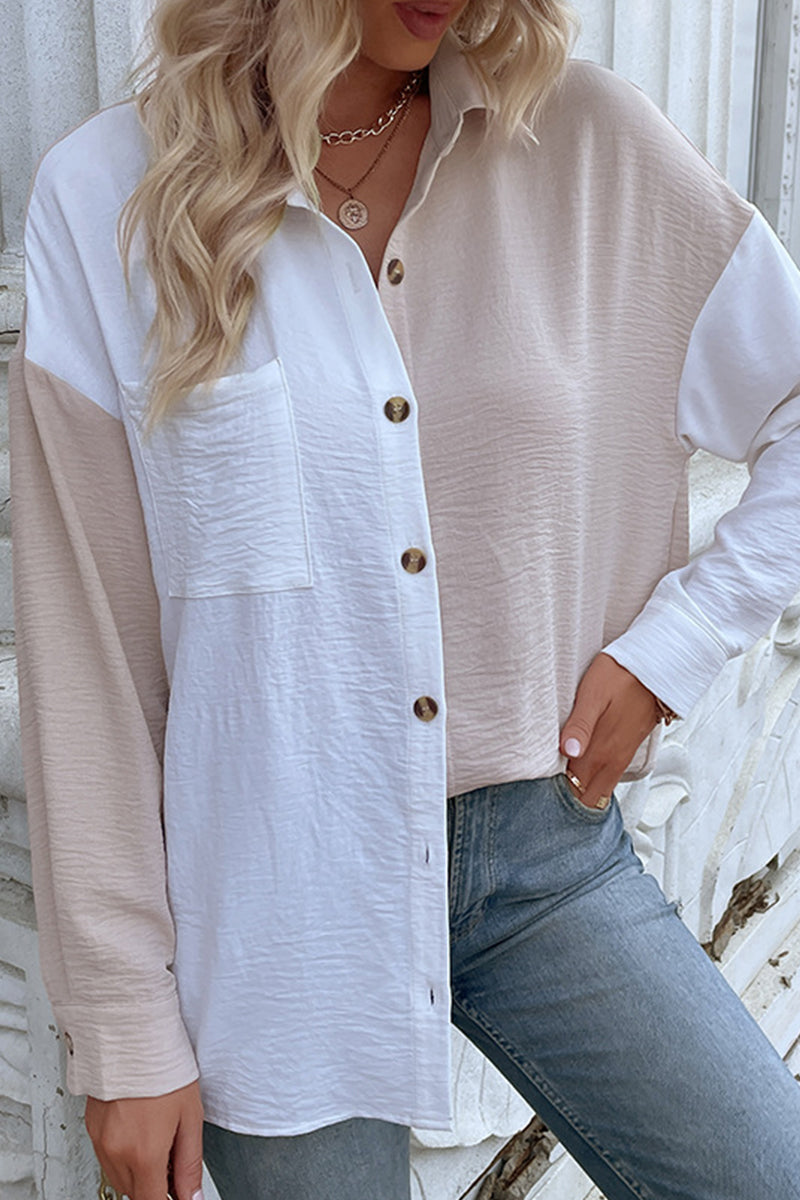 Colorblock Top with Panel Details