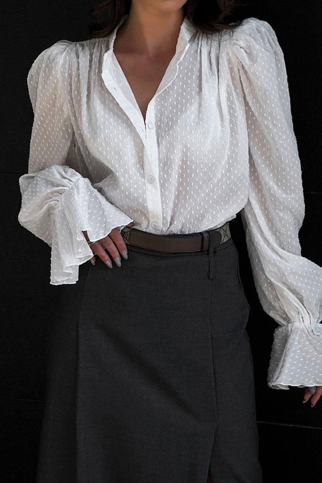 Relaxed-Fit Flared Long-Sleeve Blouse Main image