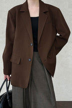 Waffle-Texture Oversized Blazer