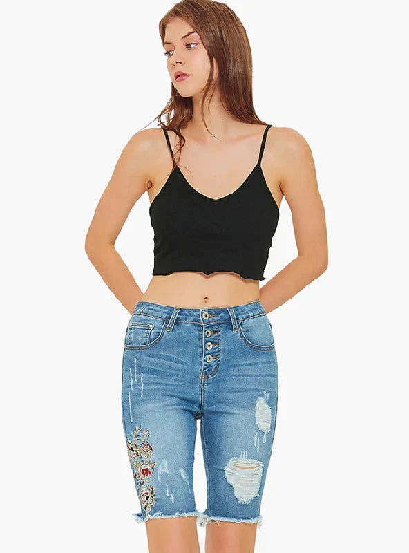 Fitted Jeans with Embroidery Main image