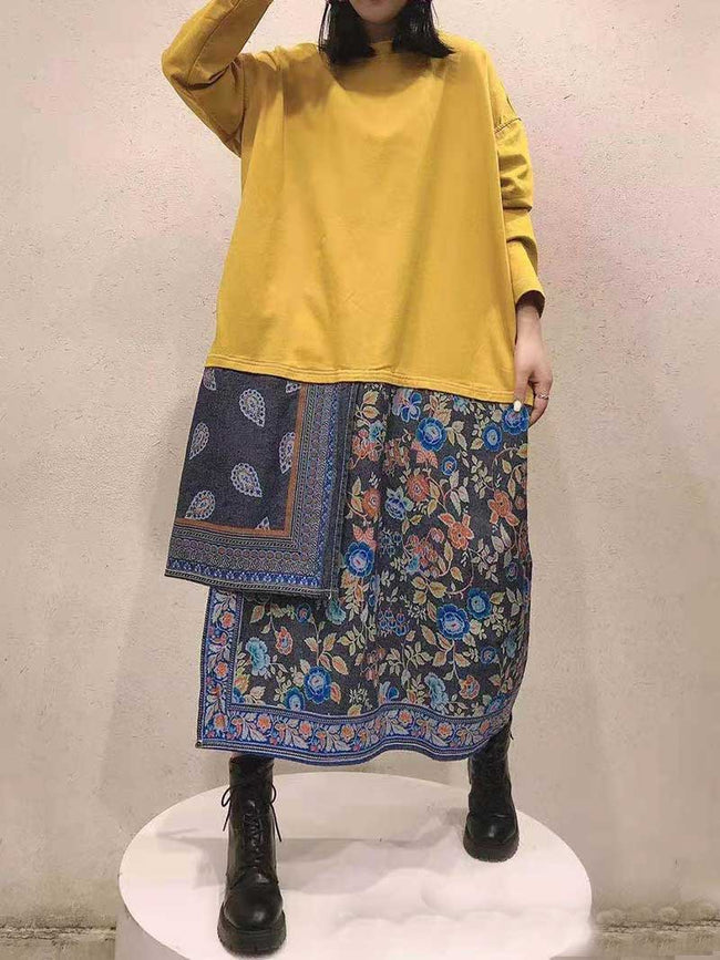 Floral Long-Sleeve Midi Shirt Dress Main image