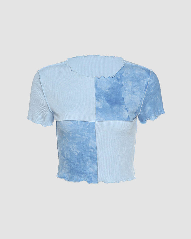 Cropped T-Shirt with Panel Details Main image