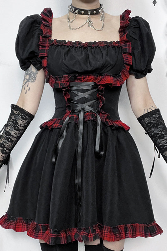 Checked Gothic Dress Main image