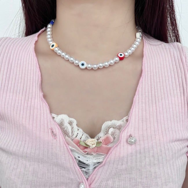 Pearl-Detail Chain-Detail Necklace Main image