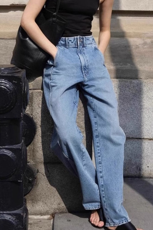 High-Rise Denim Jeans with Pockets Main image