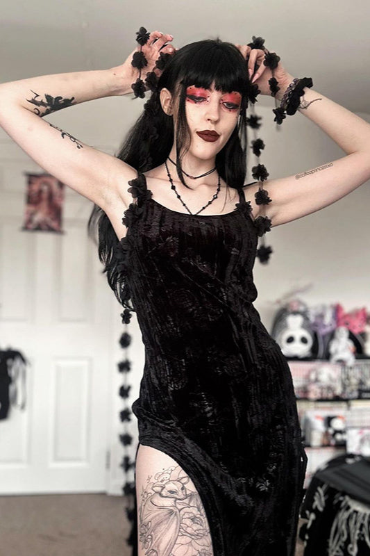Floral Velvet Strappy Dress Main image