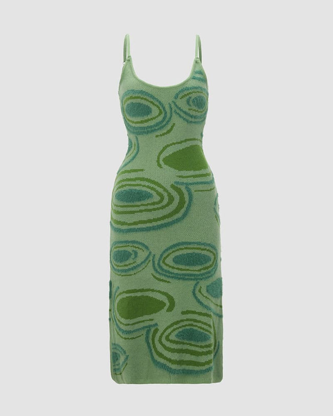 Abstract-Print Knit Bodycon Dress Main image