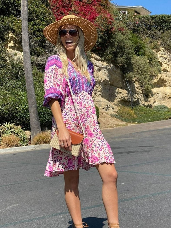 Boho Dress with Ruffle Details Main image