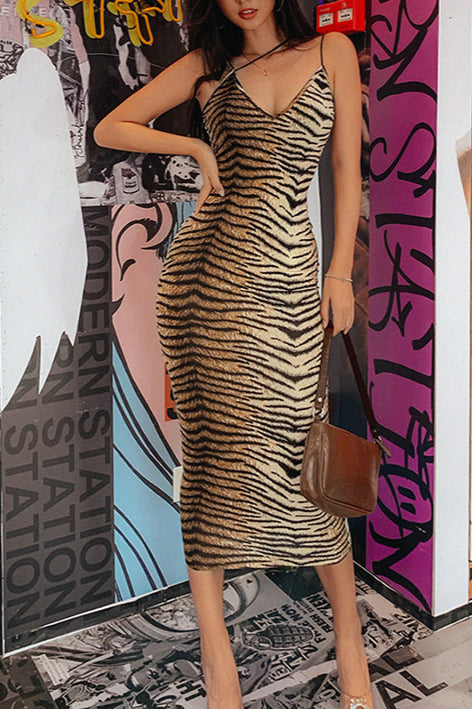 Animal-Print V-Neck Maxi Dress Main image