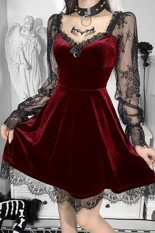 High-Rise Gothic Dress with a Round Neck Main image