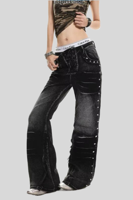 Straight-Leg Washed Retro Jeans Main image