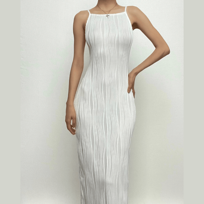 Strappy Open-Back Midi Dress with a Split Detail Main image