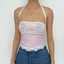 Floral Strapless Sheer Top with Lace Details