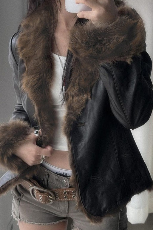 Faux-Leather Coat Main image