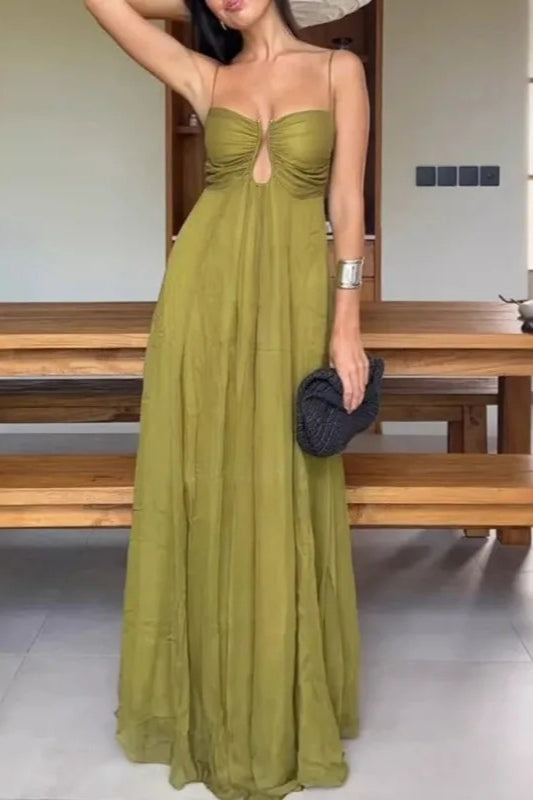 Spaghetti-Strap Maxi Dress with Cutout Details Main image