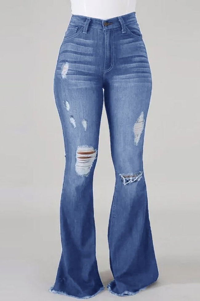 High-Rise Distressed Jeans Main image