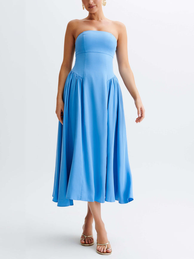Strapless Pleated Midi Dress Main image