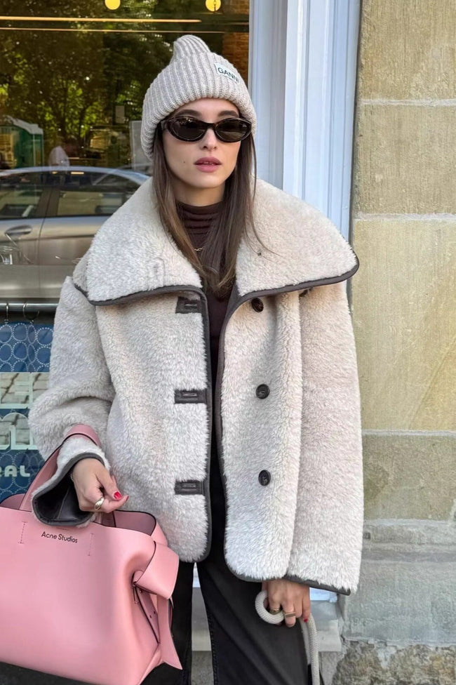 Oversized Long-Sleeve Coat with a Round Neck Main image