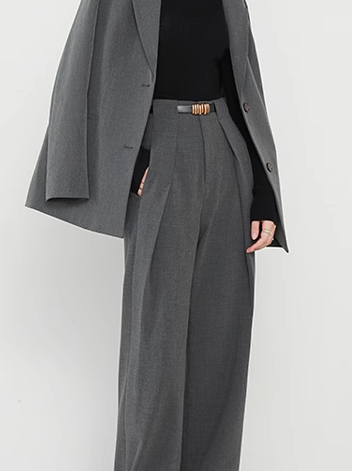 Middle Waist Solid Trendy Pocket Straight Leg Pants Pants