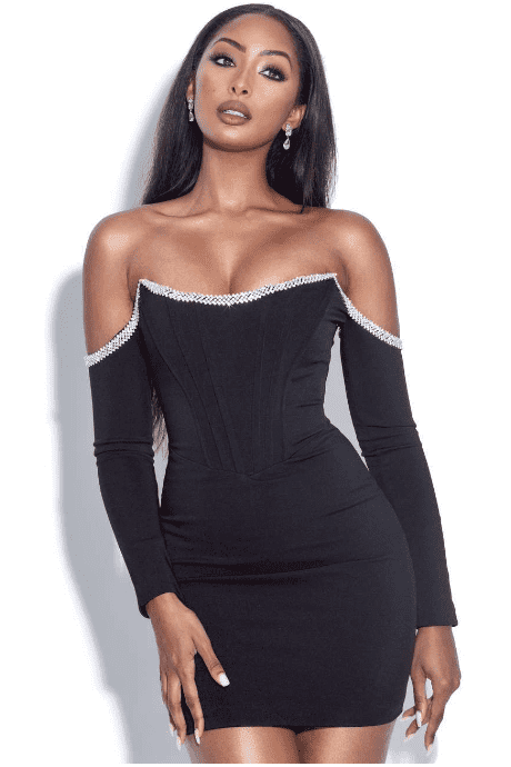 Rhinestone Fitted Strappy Mini Dress Main image