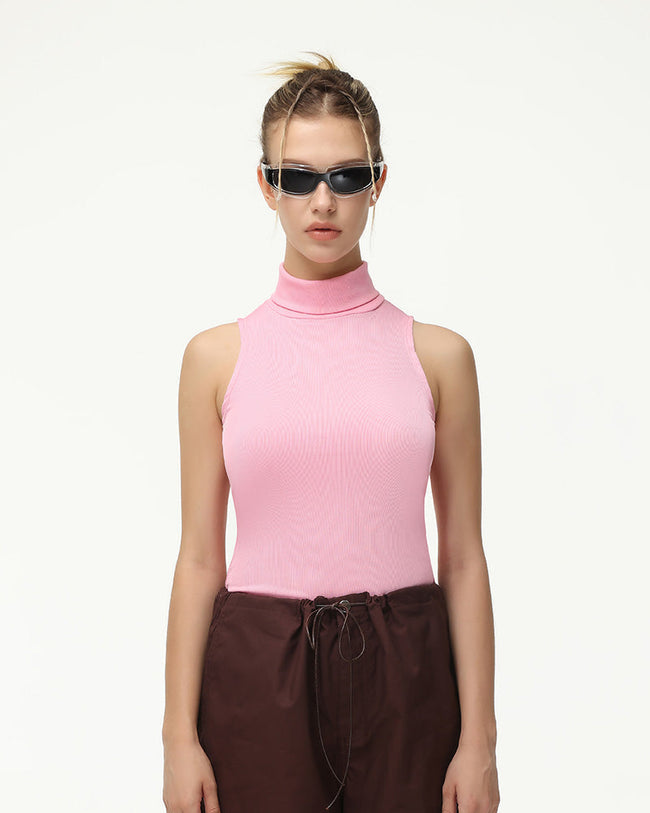 High-Neck Sleeveless Tank Top Main image