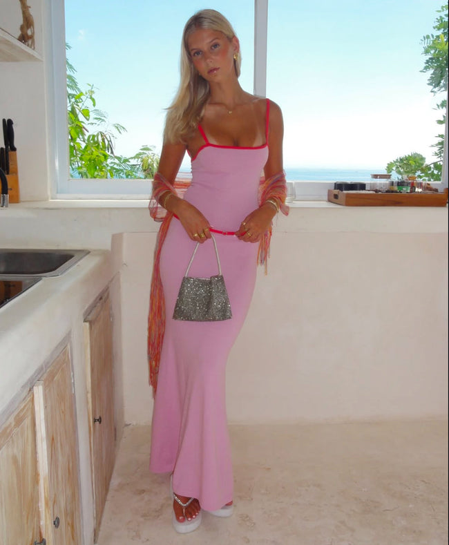 Low-Rise Knit Spaghetti-Strap Dress Main image