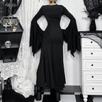 Empty Out Batwing Sleeve Full-Length Dress