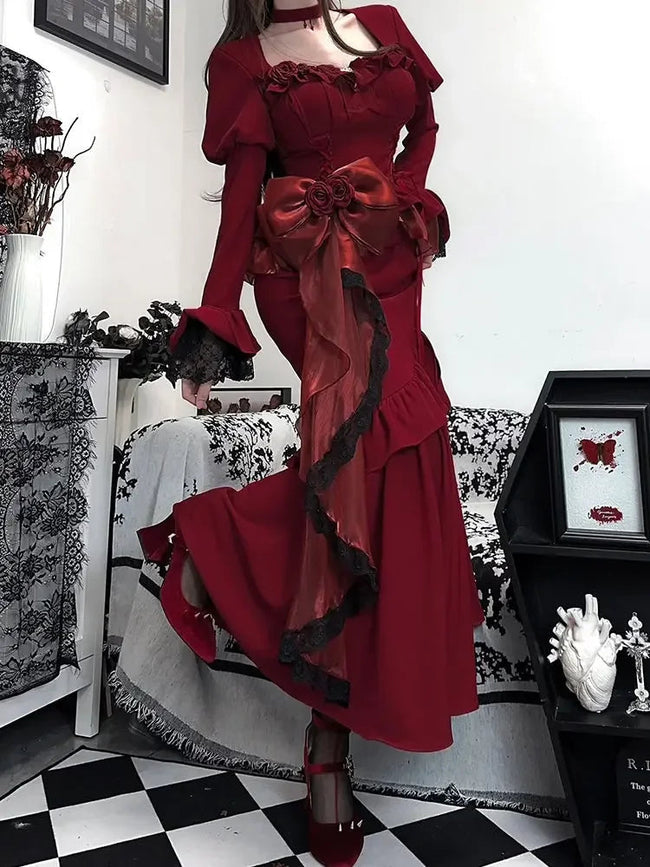 Vintage Velvet Tall Waist Rebel Midi Dress Main image