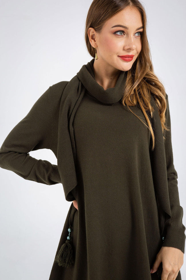 Knit Long-Sleeve Scarf with a Round Neck Main image