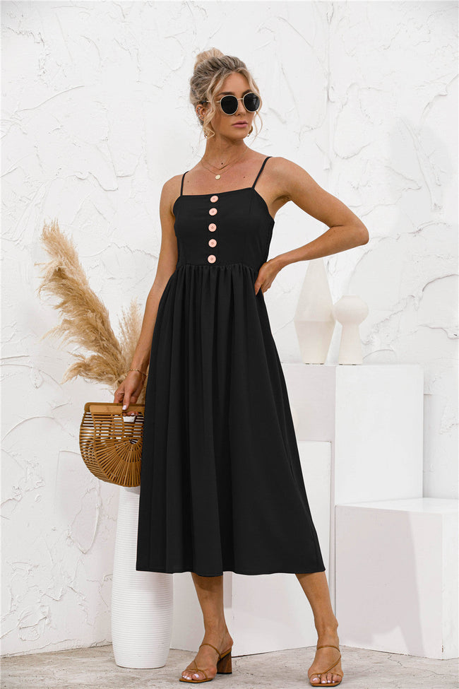 Smocked Dress with Button Details Main image