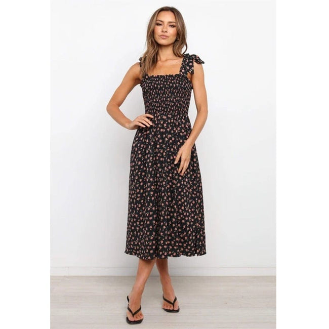 Floral Smocked Dress with Ruffle Details Main image