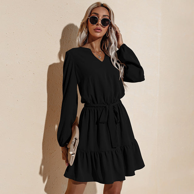 Tie-Waist Tiered Dress with Ruffle Details Main image