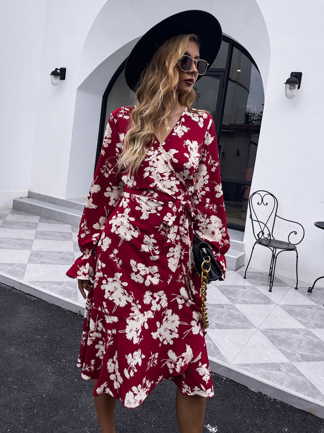 Floral Wrap-Style Dress Main image