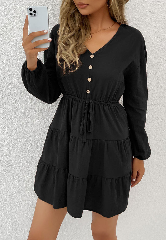Tiered Dress with a Waist Tie Main image